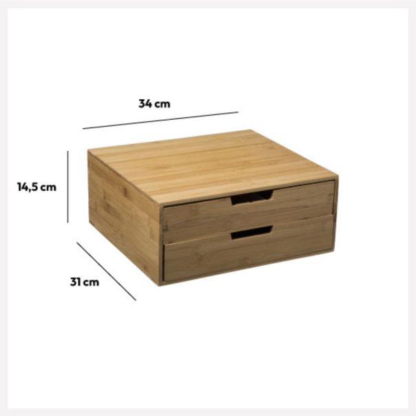 FIVE Organizator za espreso kapsule sa 2 fioke 34X31X14,5cm bambus bež - 179601