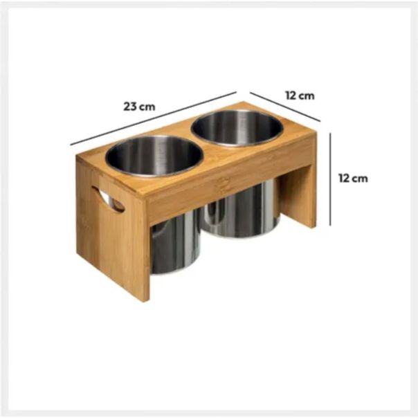 FIVE Držač za pribor i stalak 23,1X12,2X12,2cm inox/bambus bež - 179660