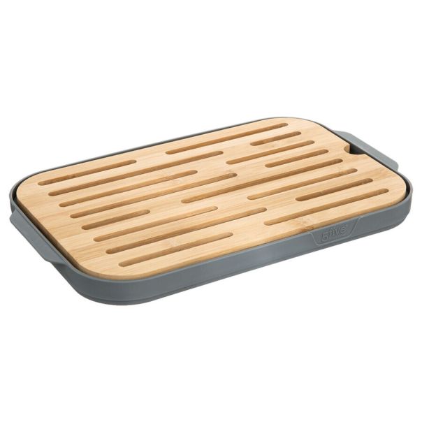 FIVE Kutija za hleb sa poklopcem 29X18X15,9cm polistren/bambus siva - 179681