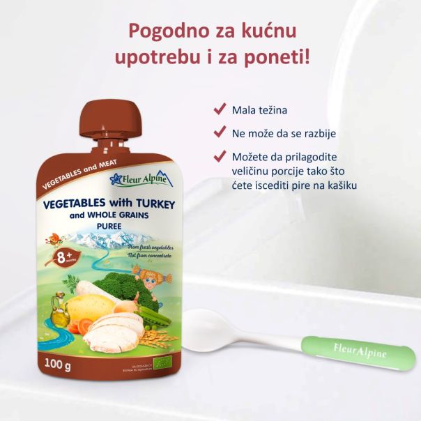 Fleur Alpine organski pire od povrća sa ćuretinom 8+, 100gr - 000392