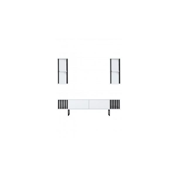 HANAH HOME TV polica Chrome Line White Black - 181042