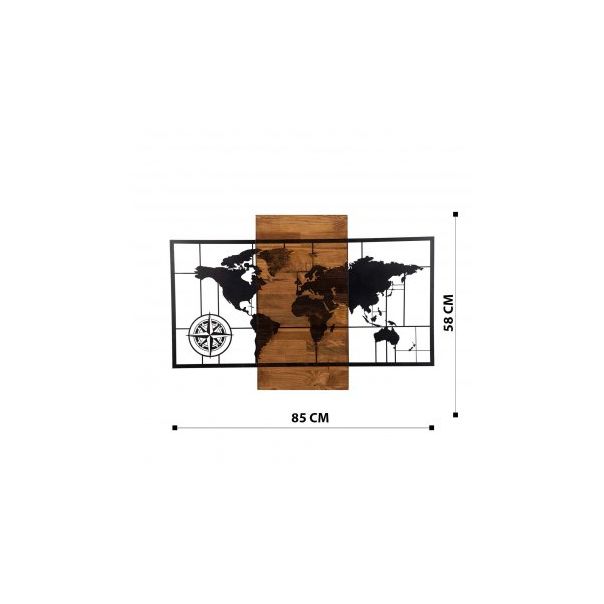 WALLXPERT Zidna dekoracija Mapa Wıth Compass - 181233
