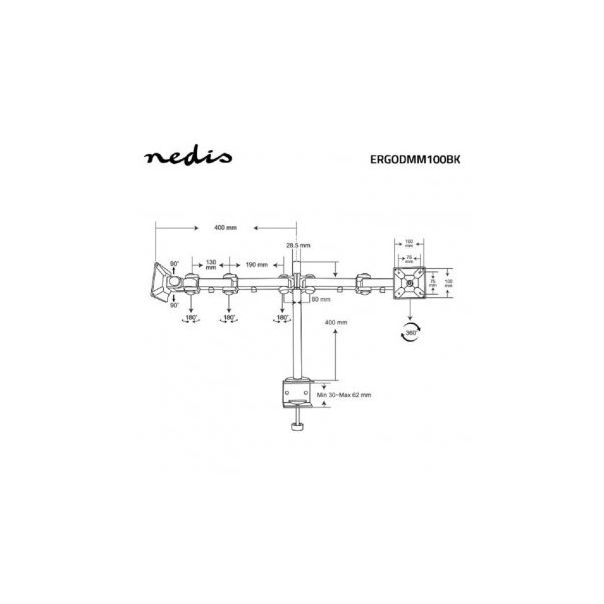 NEDIS Držač za dva monitora 14