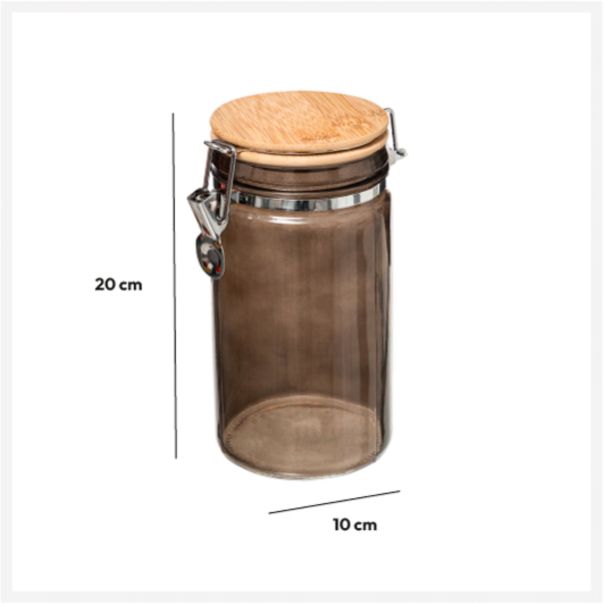 FIVE Tegla 1 L Modern 10x13,5x20 cm staklo prozirna crna - 181810B