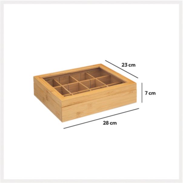 FIVE Organizator za čajeve 23X28X7cm bambus bež - 181826
