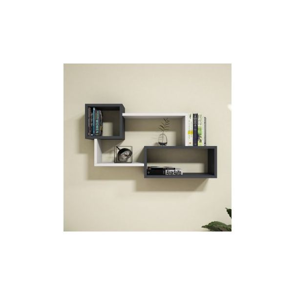 HANAH HOME Zidna polica Afro White Anhtracite - 181877