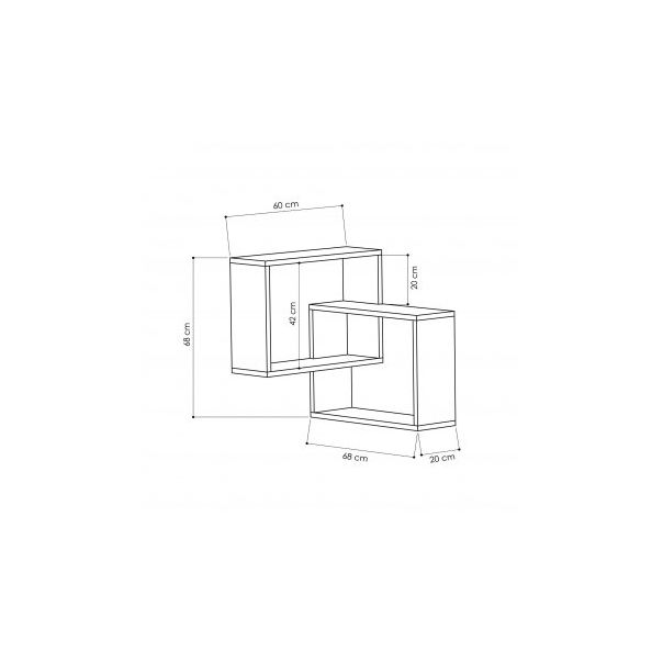 HANAH HOME Zidna polica Ring Sonoma Oak - 181879