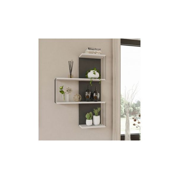 HANAH HOME Zidna polica Cambel, antracit/bela - 181884