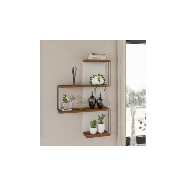 HANAH HOME Zidna polica Cambel, braon/bela - 181885