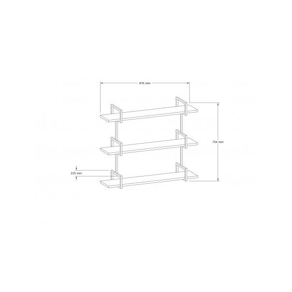 HANAH HOME Zidna polica Uras Walnut - 181895