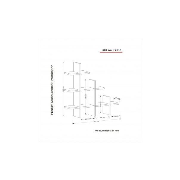 HANAH HOME Zidna polica Juke Walnut - 181897