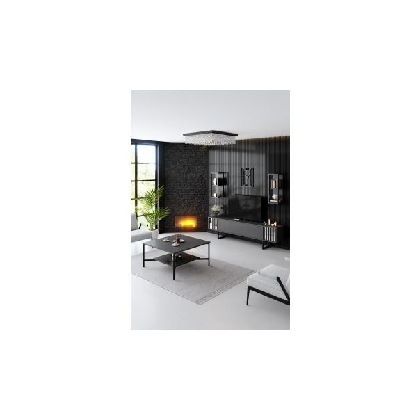 HANAH HOME Sto za dnevnu sobu Black Line Anthracite Black 1 - 182033-1