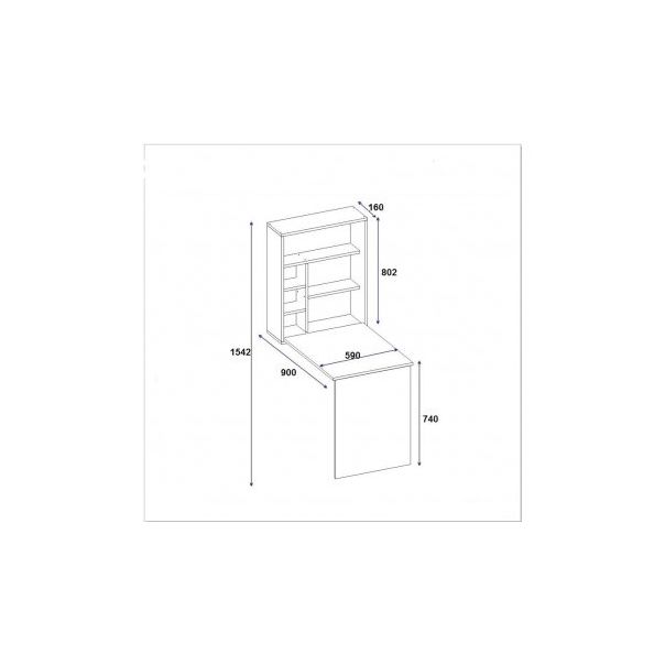 HANAH HOME Sklopivi radni sto Sedir, bela - 182211