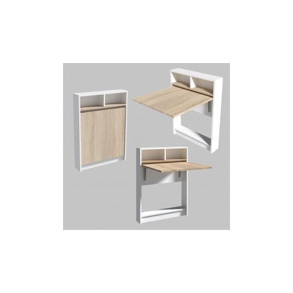 HANAH HOME Rasklopivi konzolni sto Bracked, bela/bež - 182235