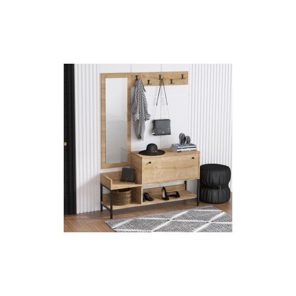 HANAH HOME Cipeplarnik sa čivilukom i ogledalom Nonso Sapphire Oak (793ELG3909) - 182236