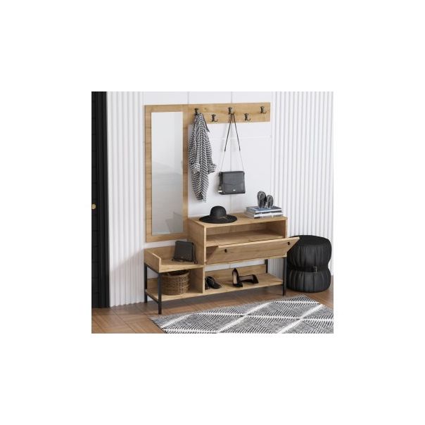 HANAH HOME Cipeplarnik sa čivilukom i ogledalom Nonso Sapphire Oak (793ELG3909) - 182236