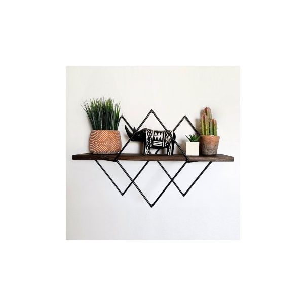 HANAH HOME Zidna polica Wr033, braon/crna - 182240