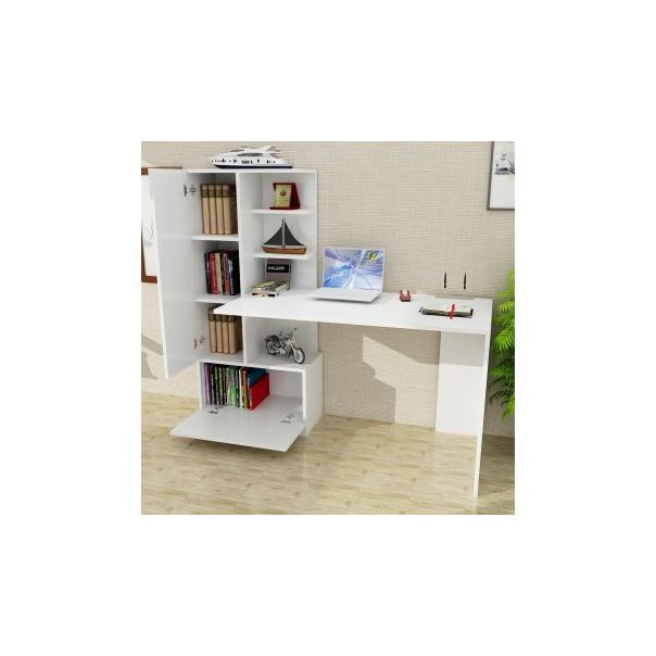 HANAH HOME Radni sto sa policama Domingos, bela - 182342