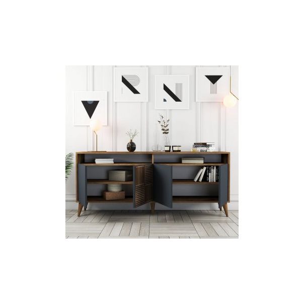 HANAH HOME Komoda Milan Walnut Anthracite 1 - 182349