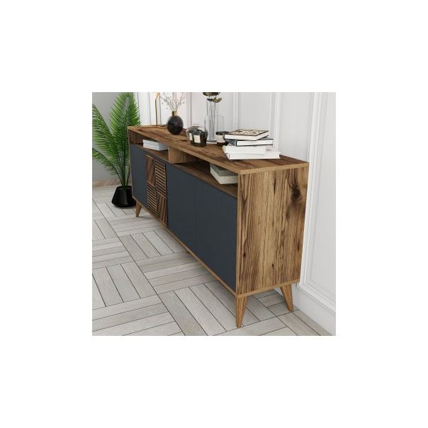 HANAH HOME Komoda Milan Walnut Anthracite 1 - 182349