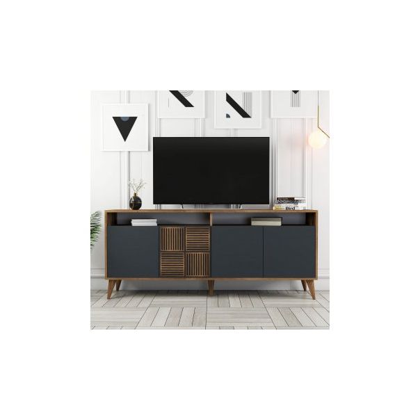 HANAH HOME Komoda Milan Walnut Anthracite 1 - 182349