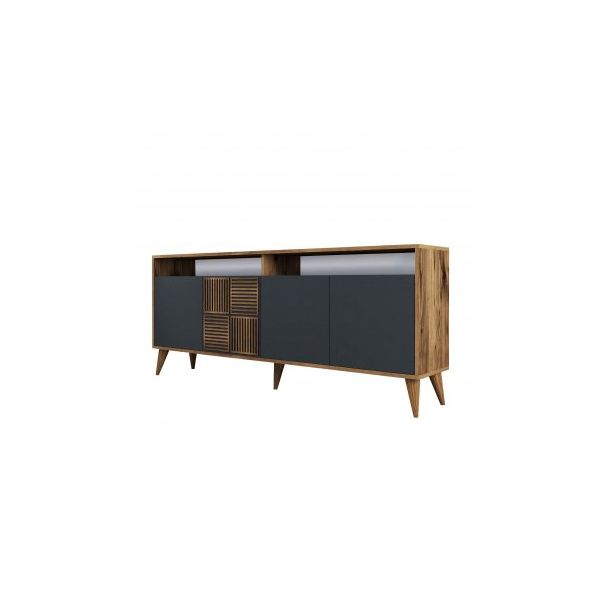 HANAH HOME Komoda Milan Walnut Anthracite 1 - 182349