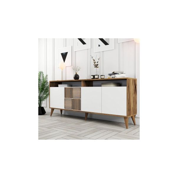 HANAH HOME Komoda Milan Walnut White 1 - 182352