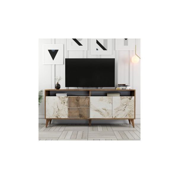 HANAH HOME Komoda Milan Walnut White Marble 1 - 182356