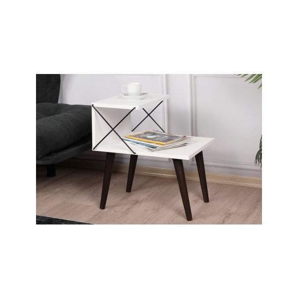 HANAH HOME Noćna polica Cross, bela - 182365