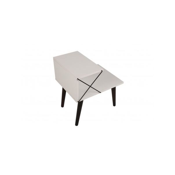 HANAH HOME Noćna polica Cross, bela - 182365