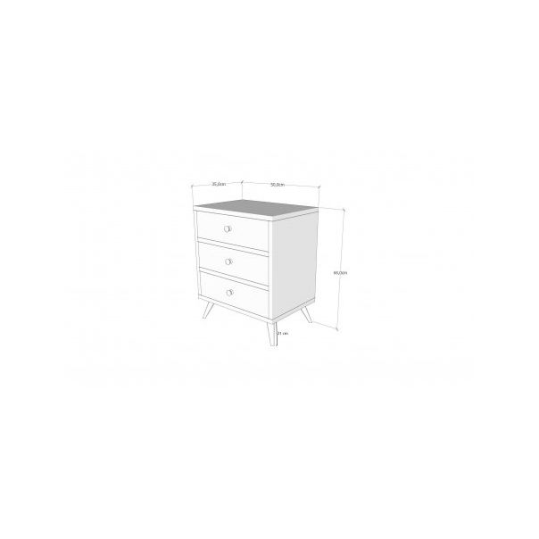 HANAH HOME Komoda Liza, braon/bela - 182377