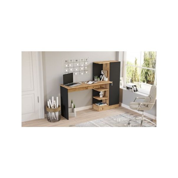 HANAH HOME Radni sto sa policama Ct2-Ab, braon/antracit - 182392