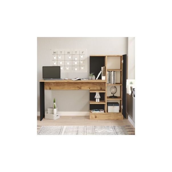 HANAH HOME Radni sto sa policama Ct2-Ab, braon/antracit - 182392