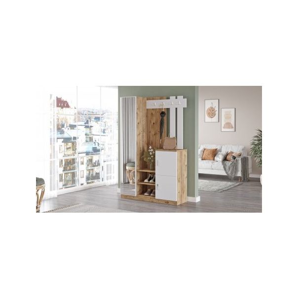 HANAH HOME Cipelarnik sa čivilukom Dd7-Aw, svetlo braon/bela - 182399