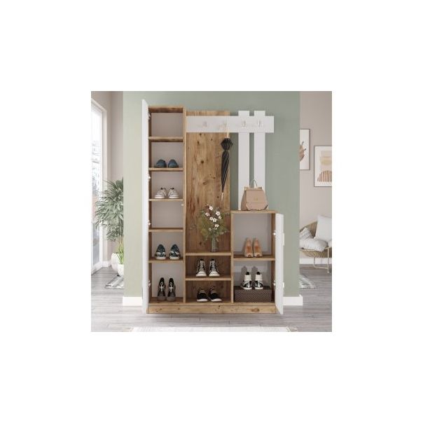 HANAH HOME Cipelarnik sa čivilukom Dd7-Aw, svetlo braon/bela - 182399