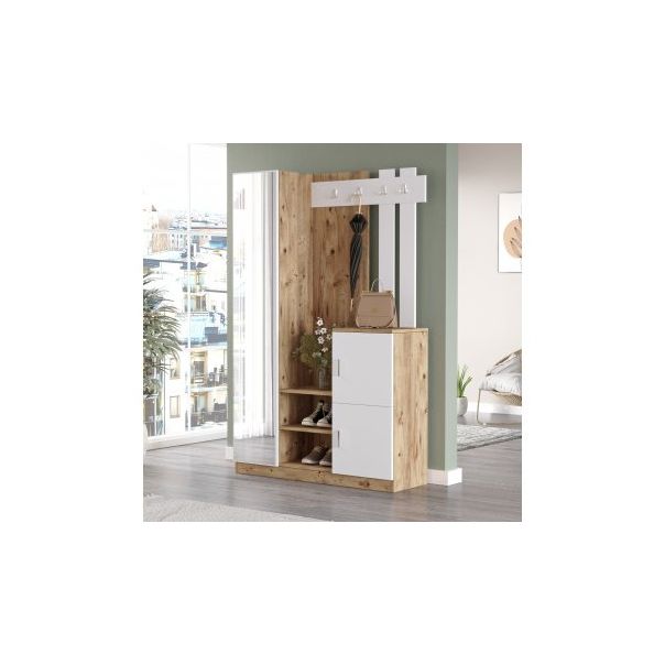 HANAH HOME Cipelarnik sa čivilukom Dd7-Aw, svetlo braon/bela - 182399