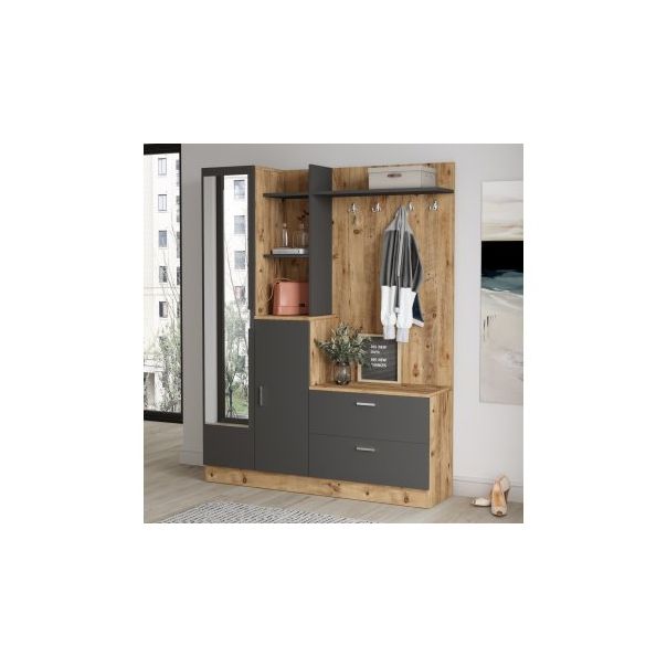 HANAH HOME Ormar za predsoblje sa čivilukom i ogledalom Dd5-Aa - 182402