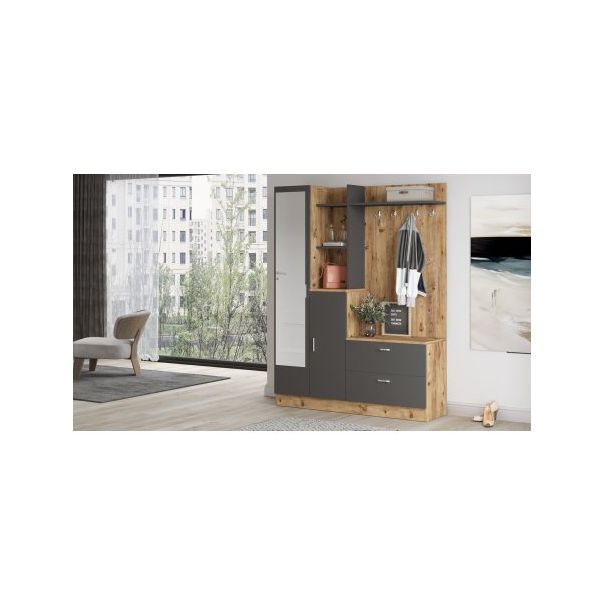 HANAH HOME Ormar za predsoblje sa čivilukom i ogledalom Dd5-Aa - 182402