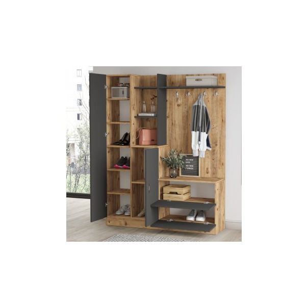 HANAH HOME Ormar za predsoblje sa čivilukom i ogledalom Dd5-Aa - 182402