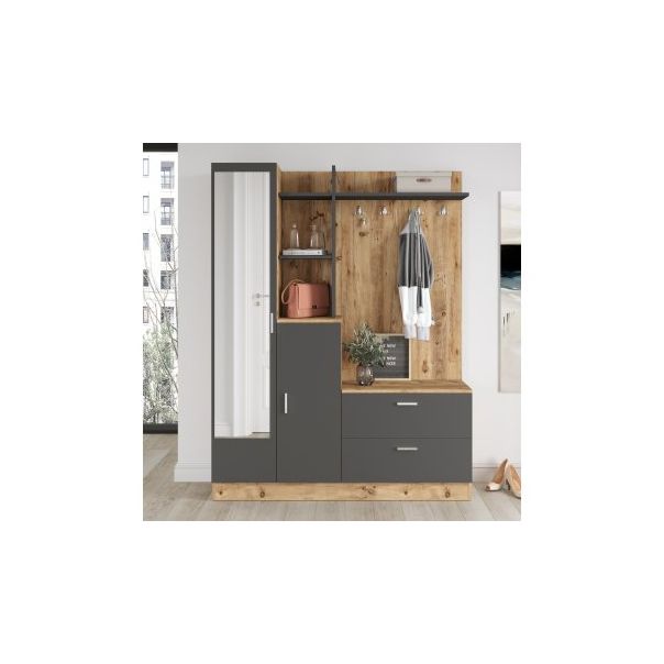 HANAH HOME Ormar za predsoblje sa čivilukom i ogledalom Dd5-Aa - 182402