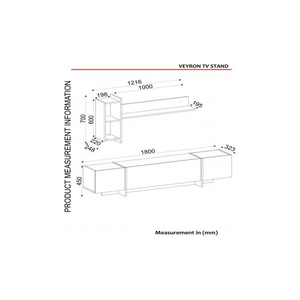 HANAH HOME TV polica Veyron 1 - 182447