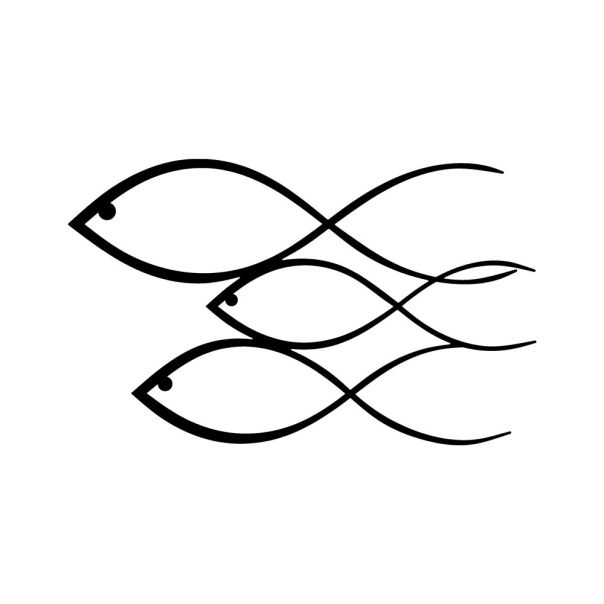 WALLXPERT Zidna dekoracija Fish Black - 182451