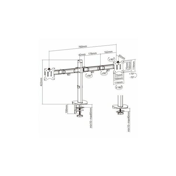 WHITE SHARK Nosač za monitor 17