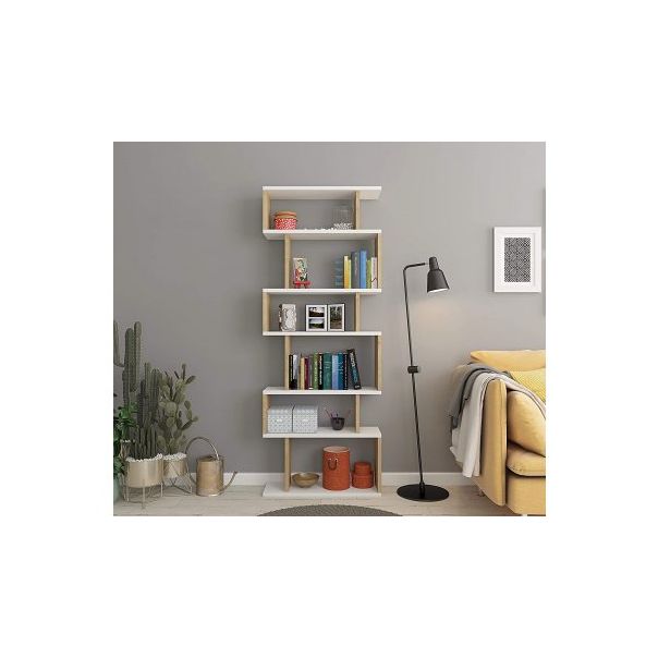 HANAH HOME Polica za knjige Bates White Oak - 183167