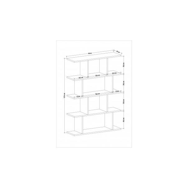 HANAH HOME Polica za knjige Harmon Anthracite - 183178