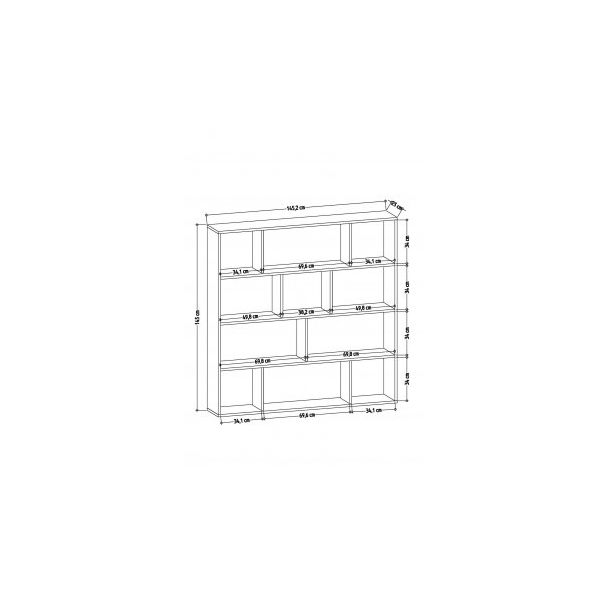 HANAH HOME Polica za knjige Hodbi White Wenge - 183210