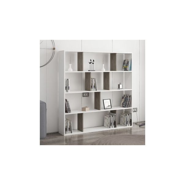 HANAH HOME Polica za knjige Hodbi White Wenge - 183210