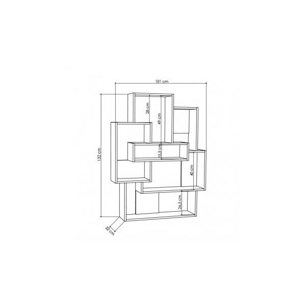 HANAH HOME Polica za knjige Barce White Oak - 183230