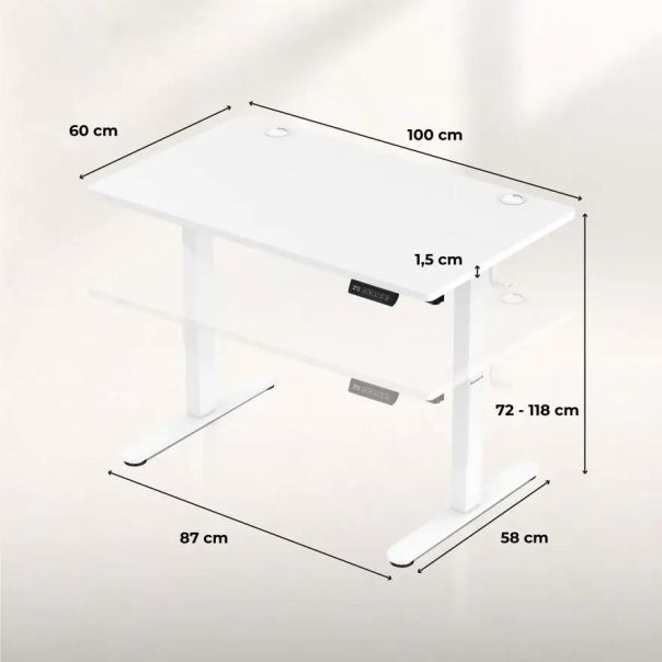 Huzaro Hero 7.9 Beli Električni podesivi sto - 1833-1-1-1