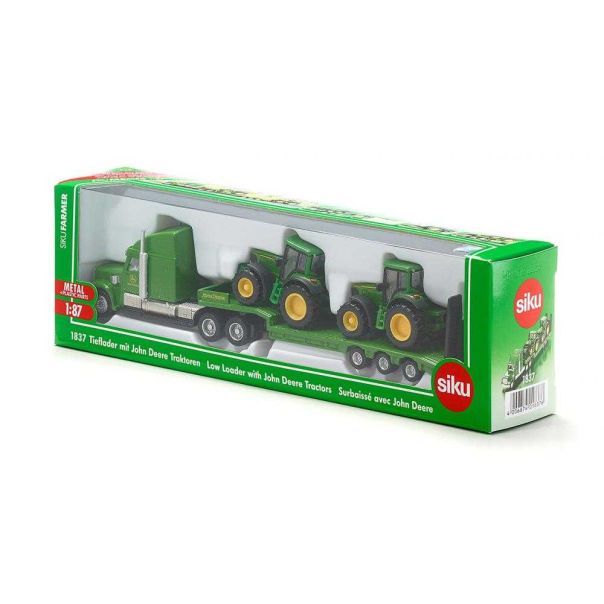 SIKU Kamion nosač dva traktora John Deere - 1837